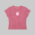 Logo Leopard Print Crop T-Shirt