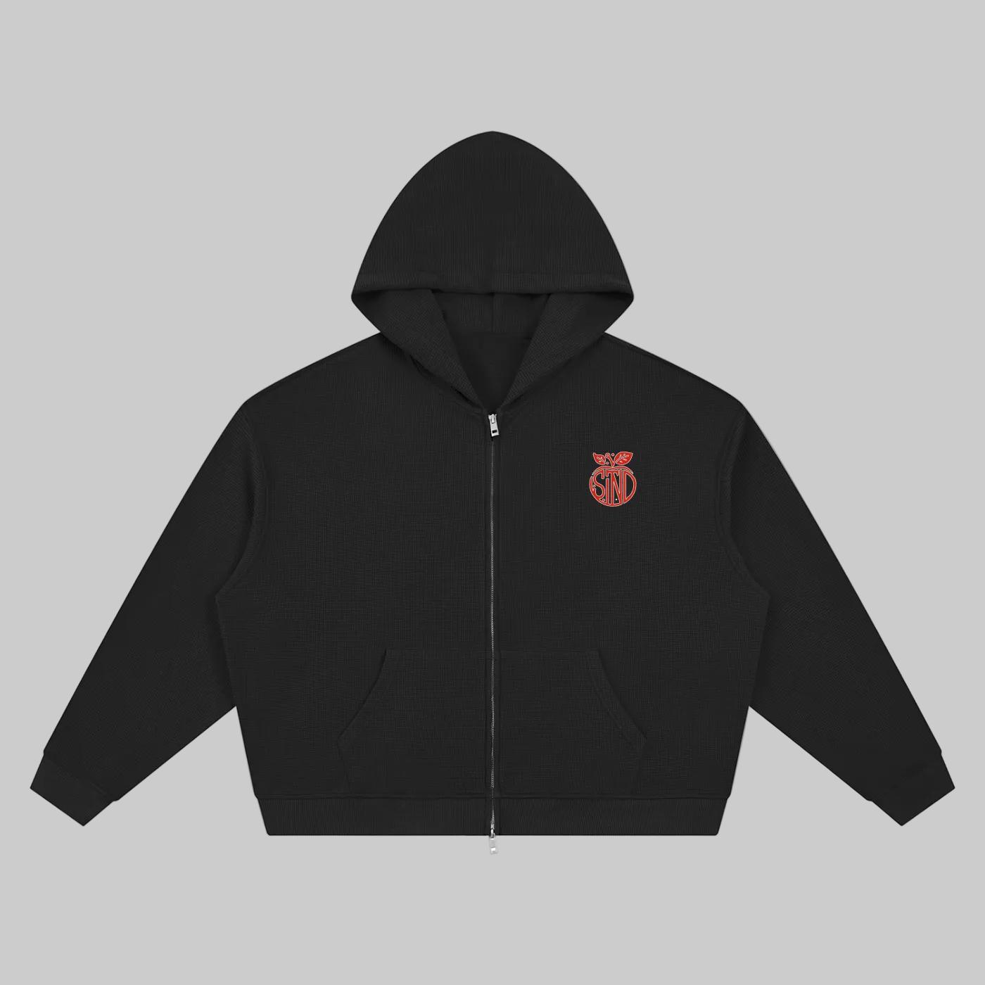 Waffle Zip Up Hoodie