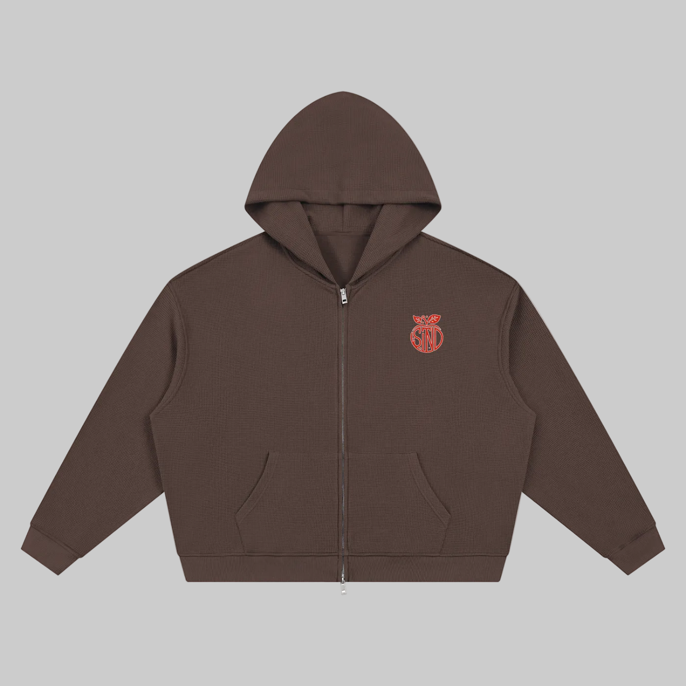 Waffle Zip Up Hoodie