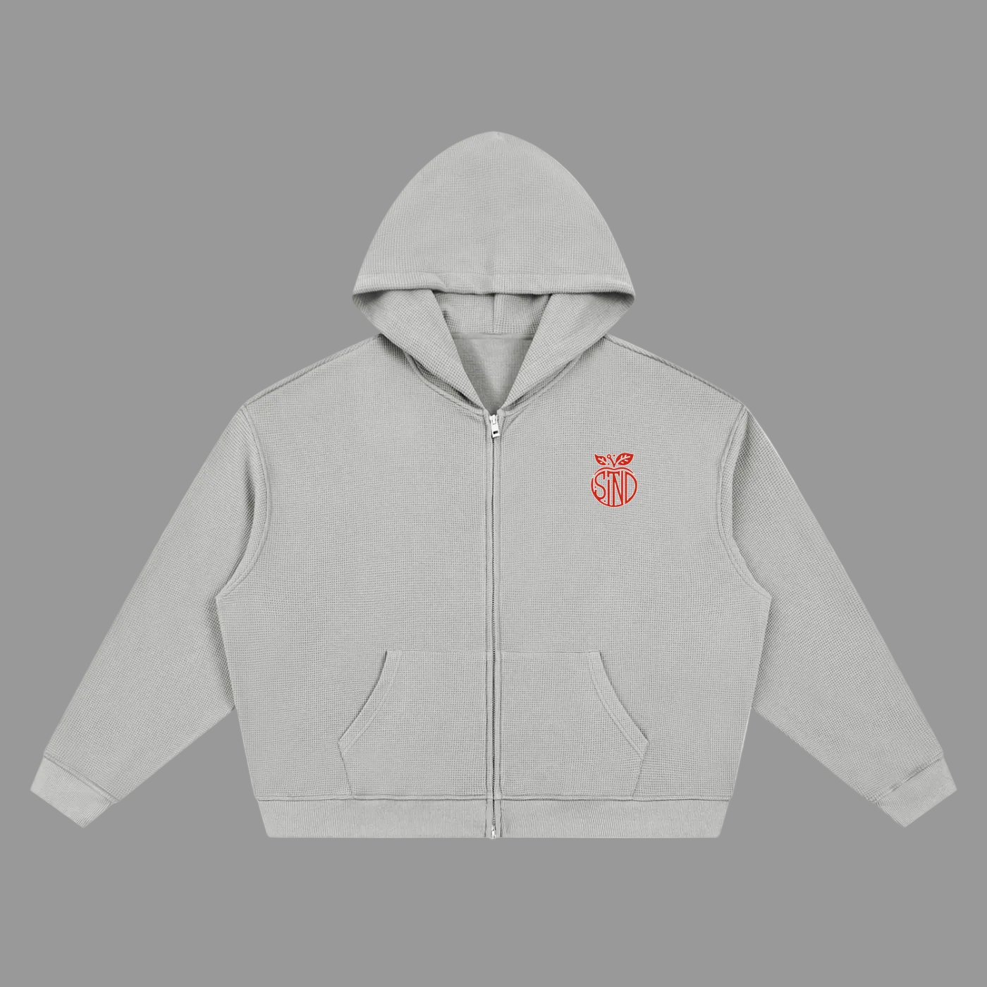 Waffle Zip Up Hoodie