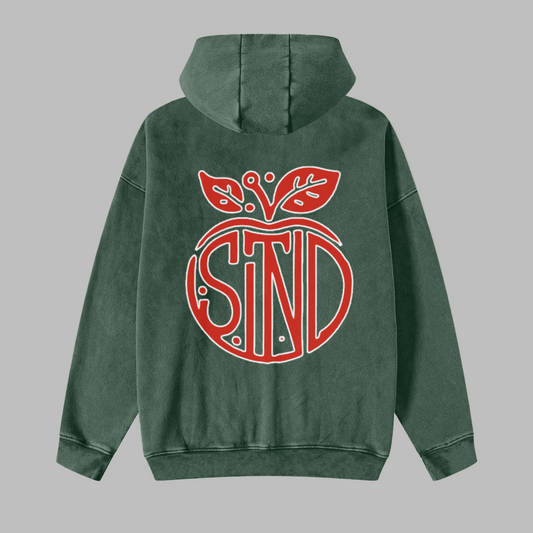 Vintage Wash Double Zipper Hoodie