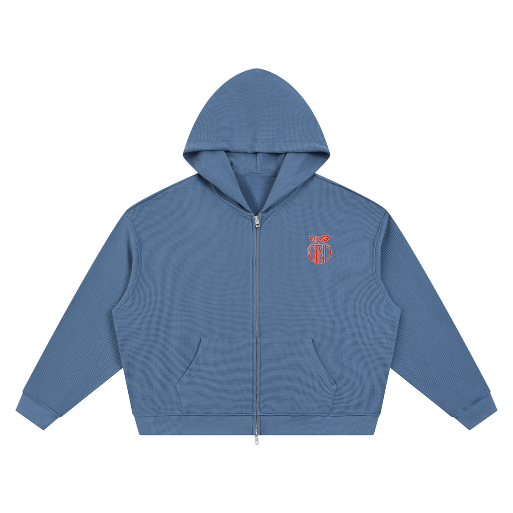 Waffle Zip Up Hoodie