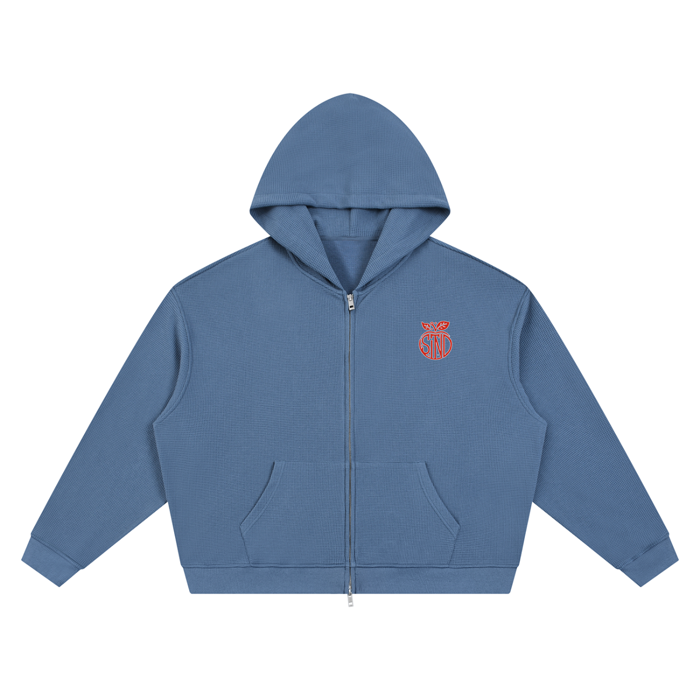 Waffle Zip Up Hoodie