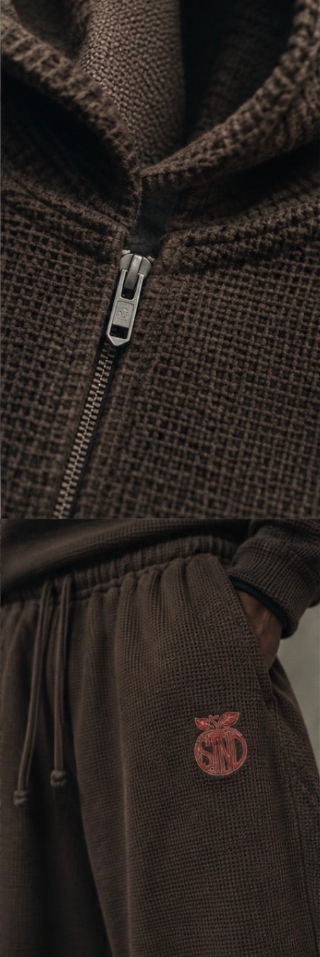 Waffle Zip Up Hoodie
